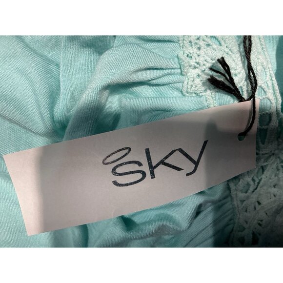 Sky Maxi Dress Medium Mint Color Strapless Boning At V Neck Lace Trim NWT - Picture 7 of 8